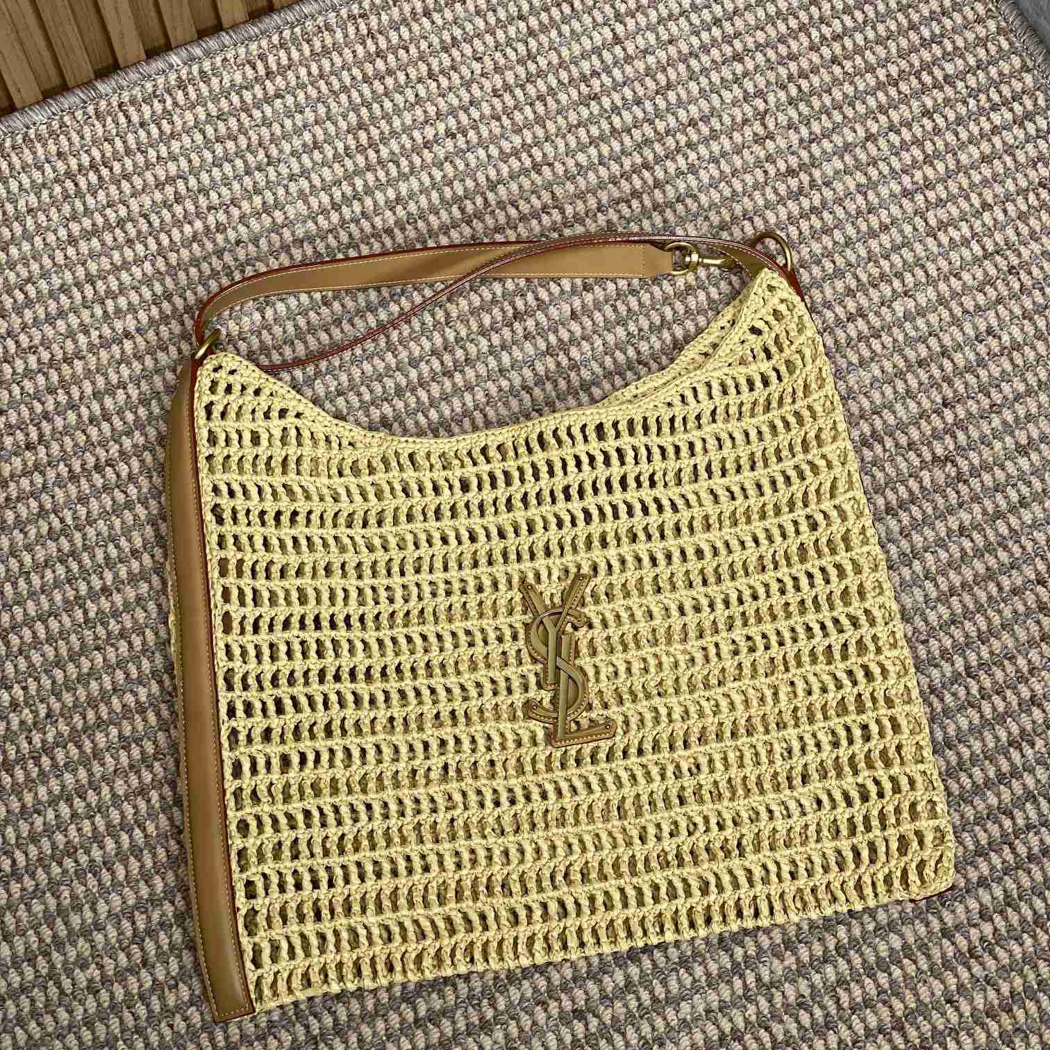 Saint Laurent Oxalis Bag In Raffia Macrame - DesignerGu