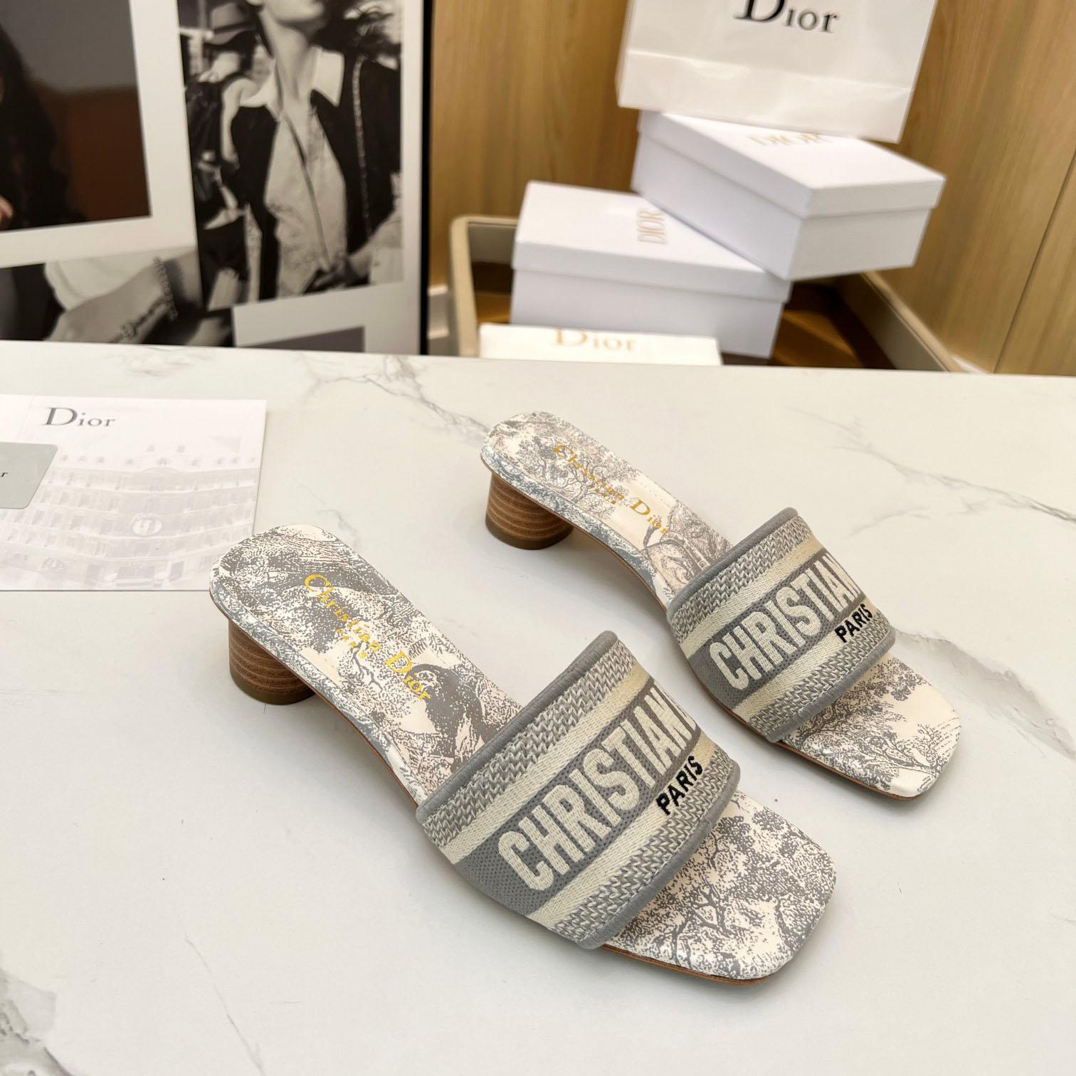 Dior Dway Heeled Slide - DesignerGu