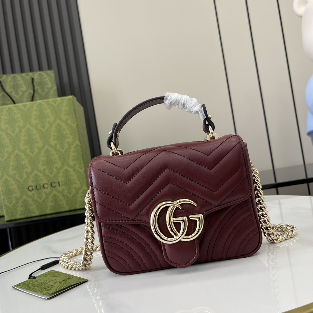 Gucci GG Marmont Mini Top Handle Bag - DesignerGu