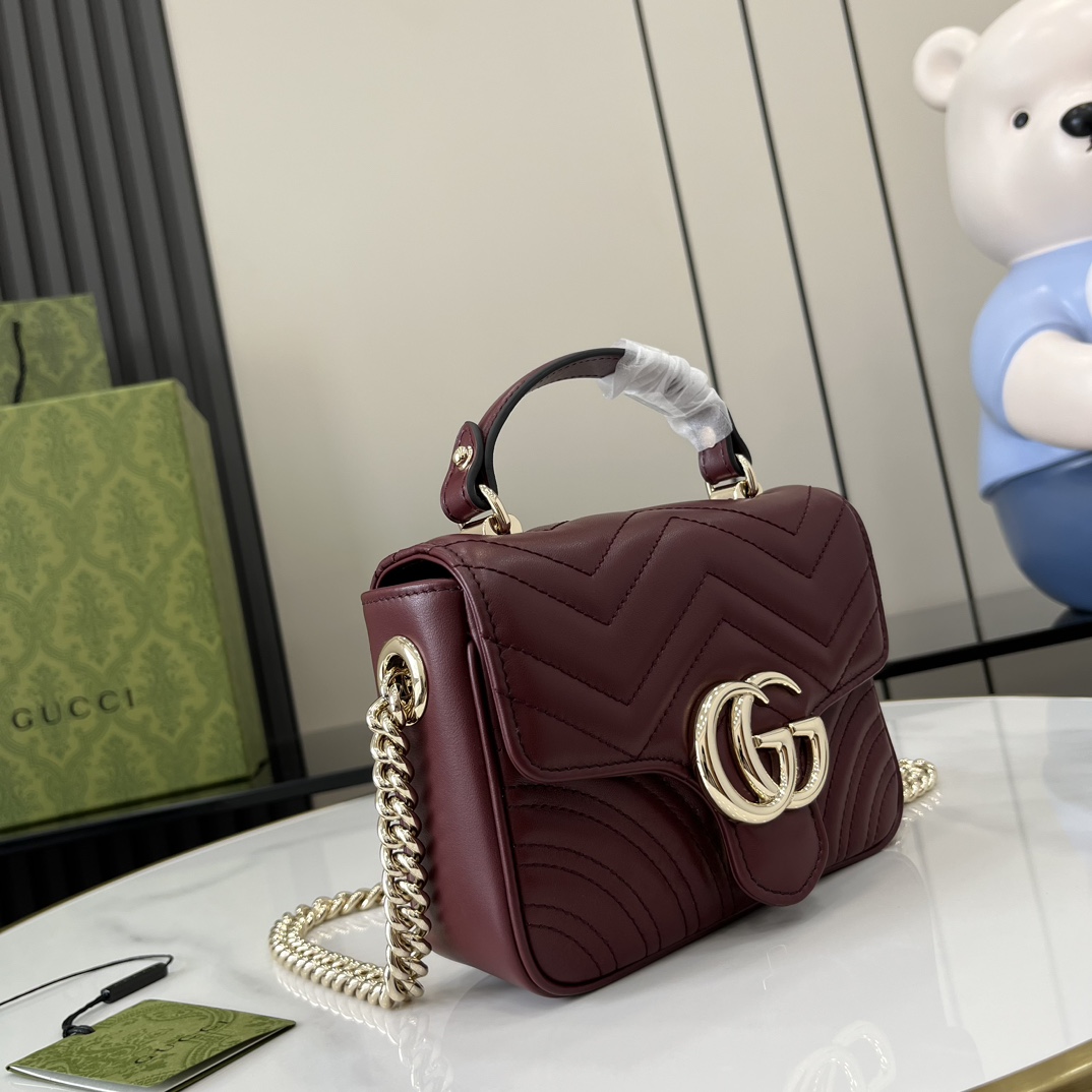 Gucci GG Marmont Mini Top Handle Bag - DesignerGu