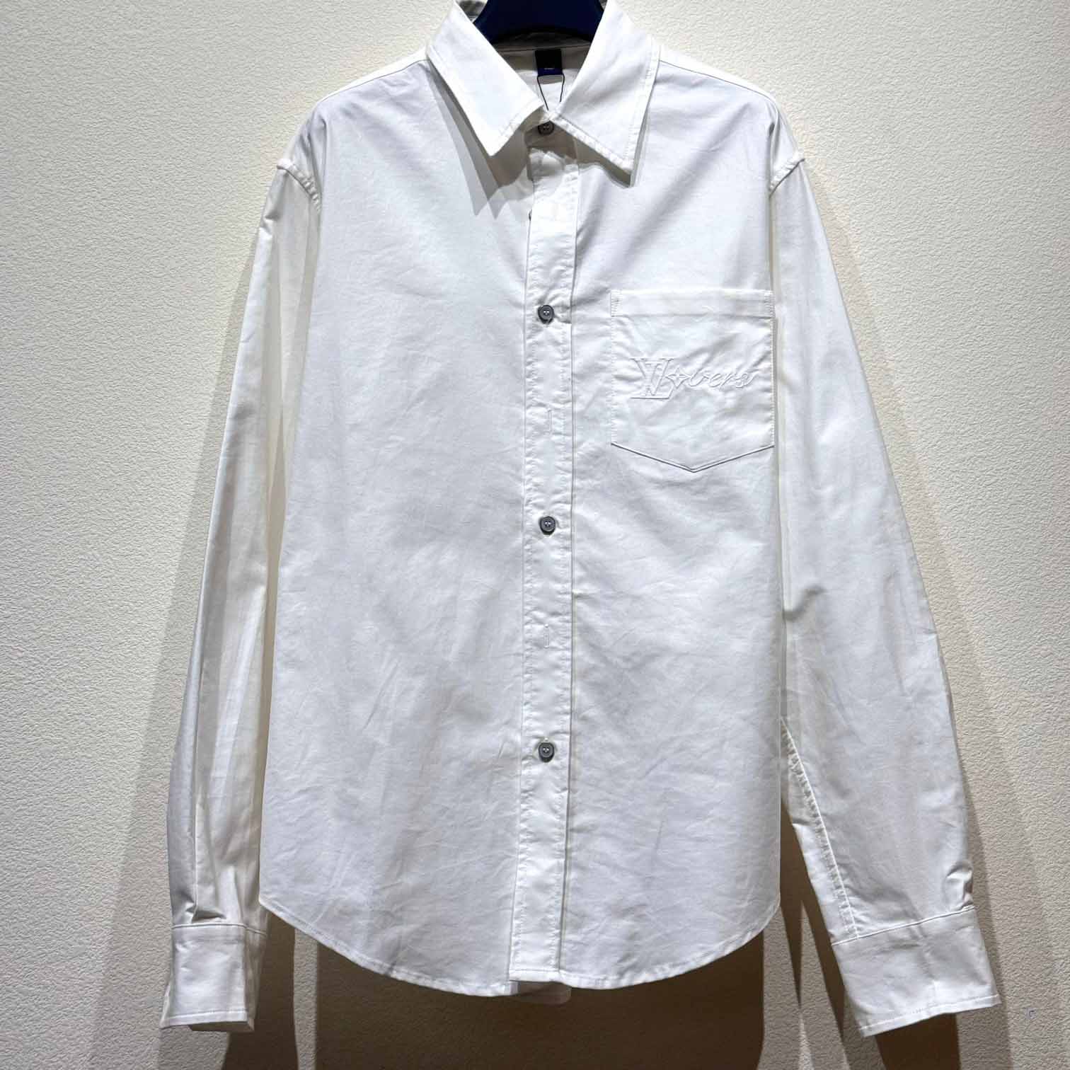 Louis Vuitton Embroidered Long-Sleeved Cotton Shirt    - DesignerGu