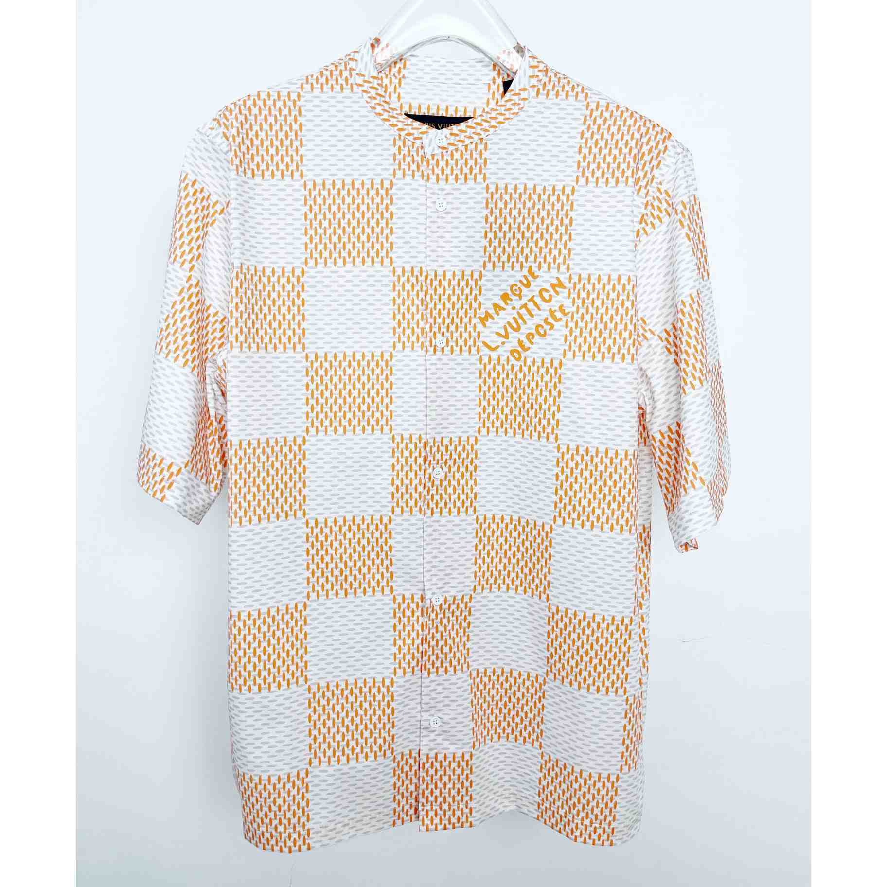 Louis Vuitton Short-Sleeved Officer Collar Shirt   1AFJCG - DesignerGu