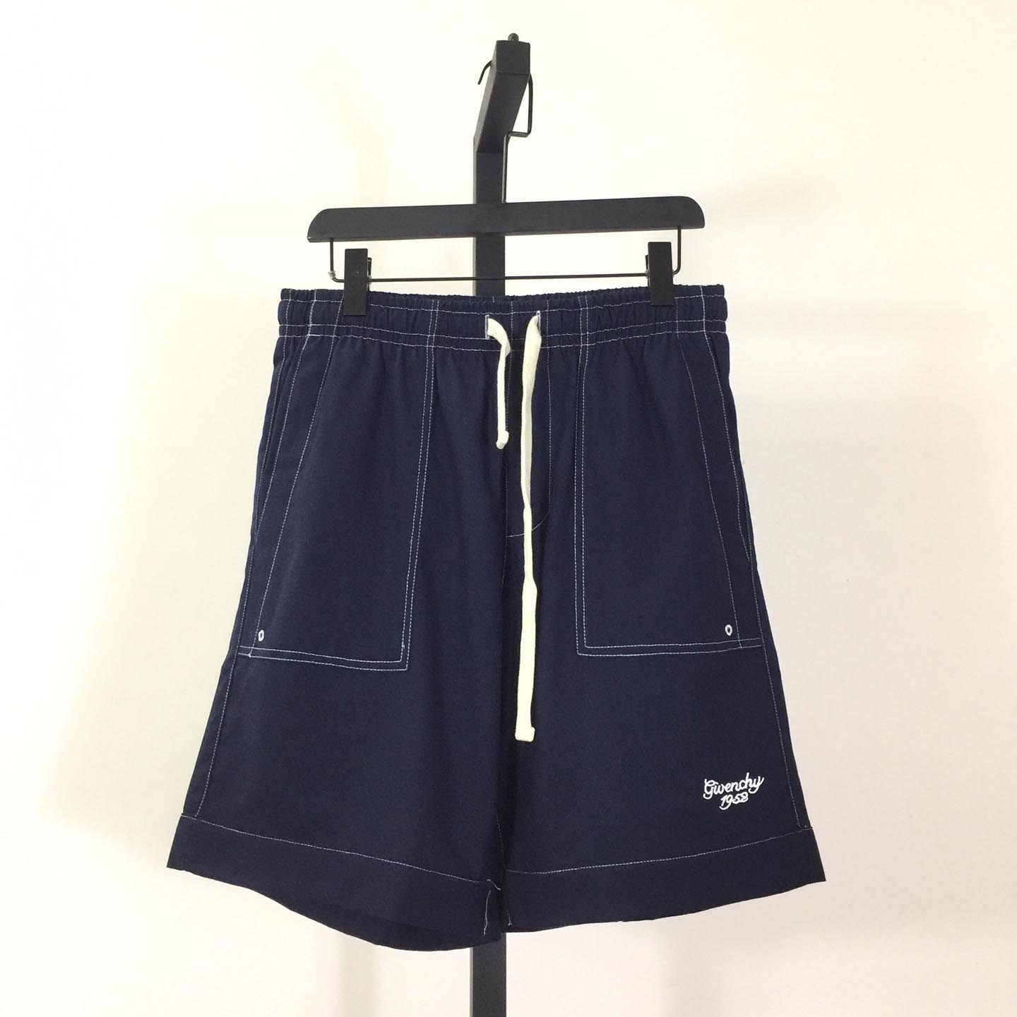 Givenchy Men's Blue Linen Bermuda Shorts - DesignerGu