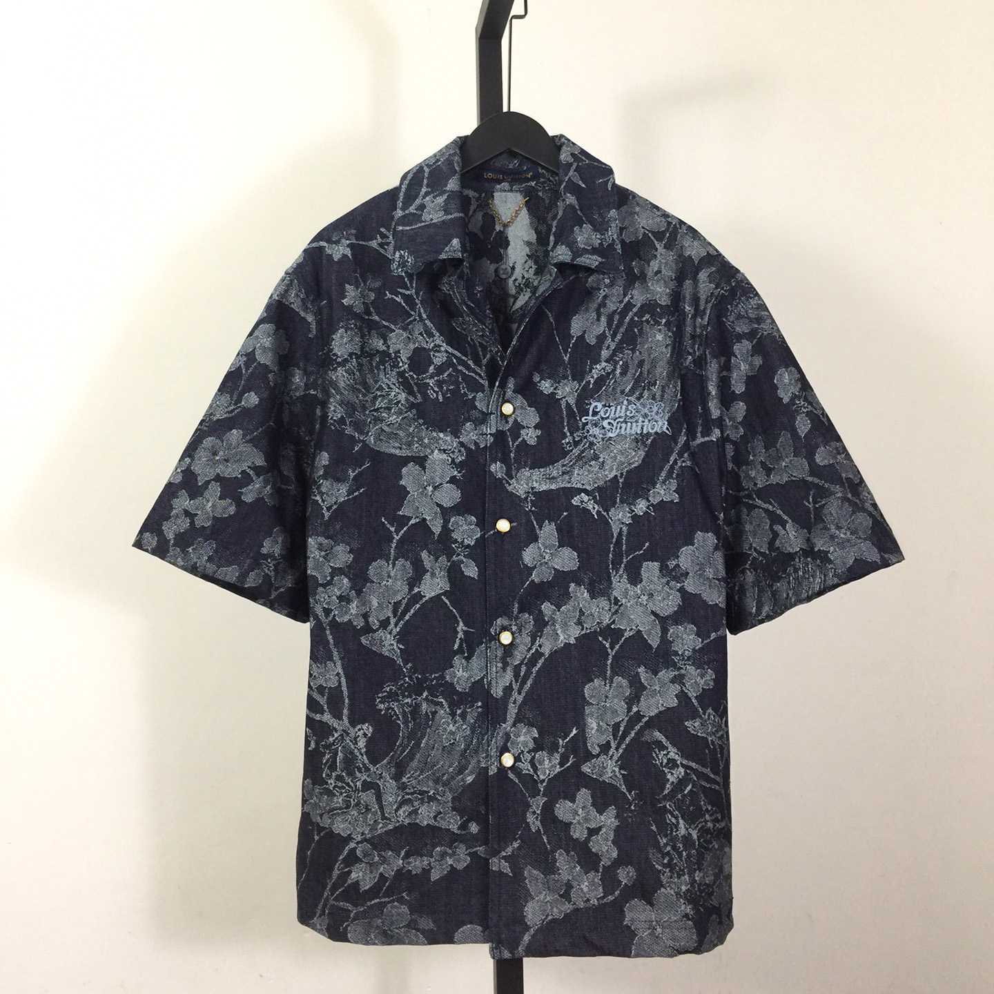 Louis Vuitton Short-Sleeved Denim Shirt  1AFQZB - DesignerGu