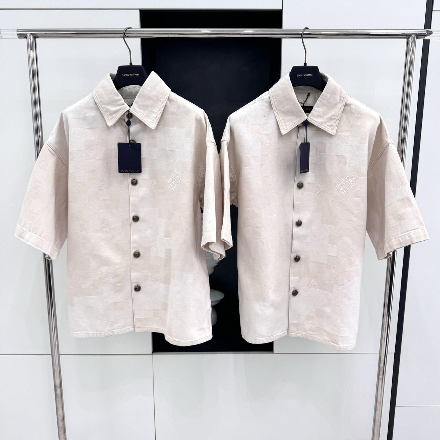 Louis Vuitton Damier Short-Sleeved Shirt    - DesignerGu