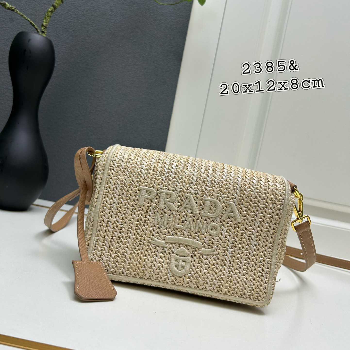 Prada Crochet Card Holder With Shoulder Strap (20x12x8cm) - DesignerGu