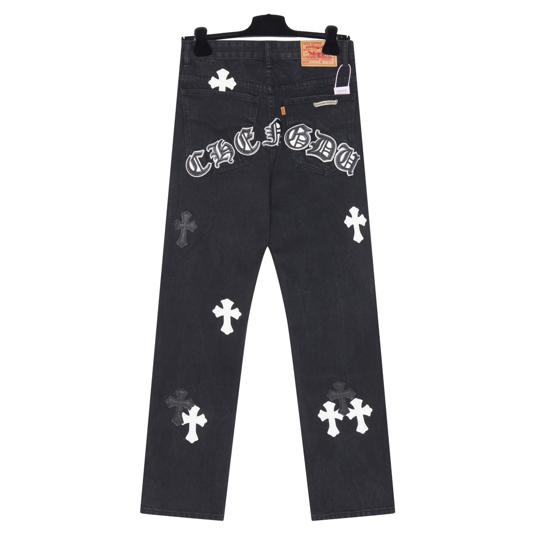 Chrome Hearts Cross Patch Jeans - DesignerGu