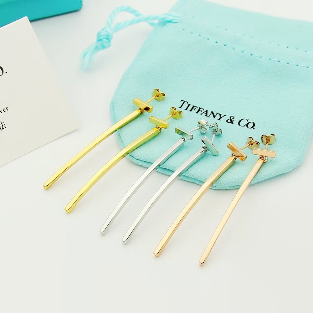 Tiffany & Co. Elongated Wire Bar Earrings - DesignerGu