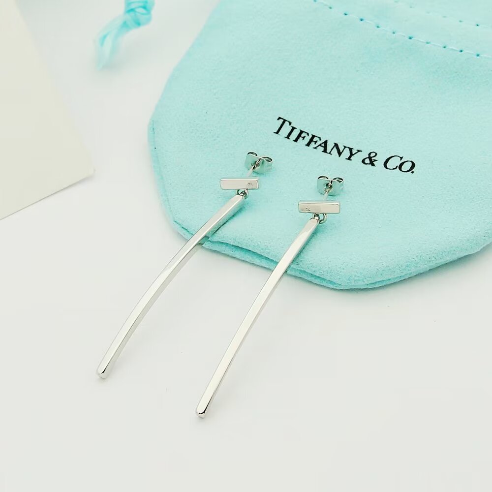 Tiffany & Co. Elongated Wire Bar Earrings - DesignerGu