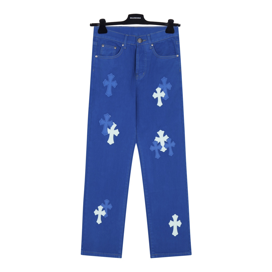 Chrome Hearts Cross Patch Jeans - DesignerGu