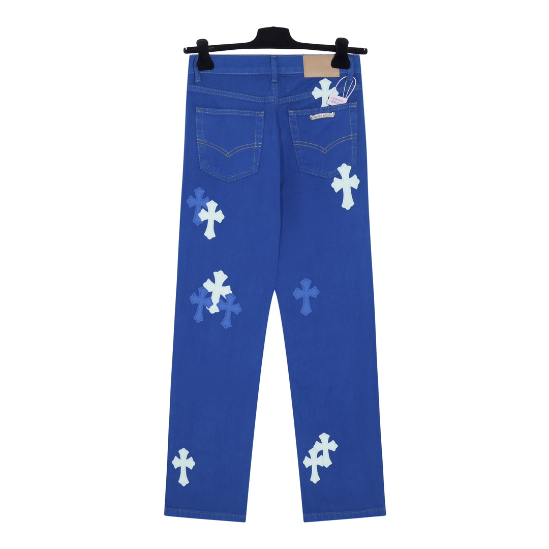 Chrome Hearts Cross Patch Jeans - DesignerGu