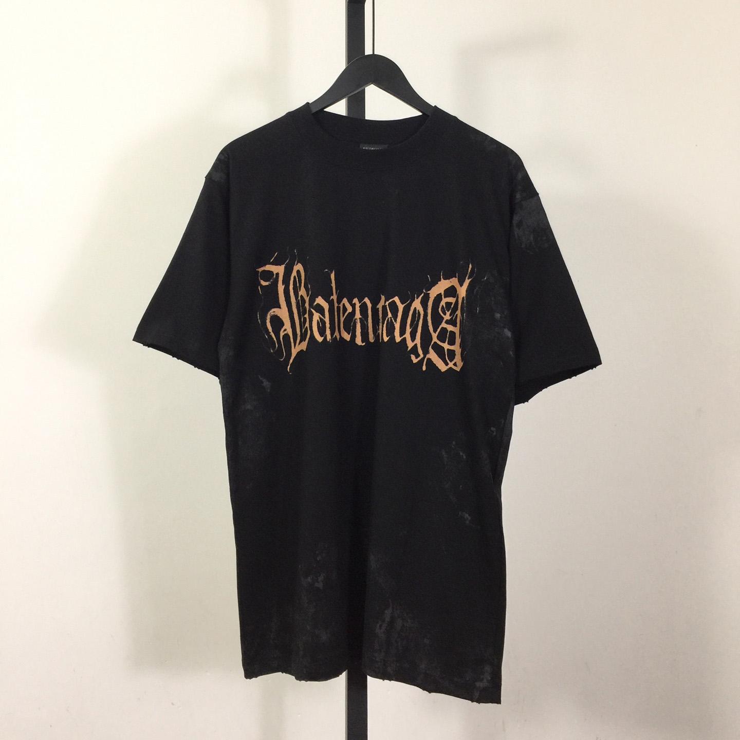 Balenciaga Heavy Metal Large Fit T-shirt in Black Faded - DesignerGu