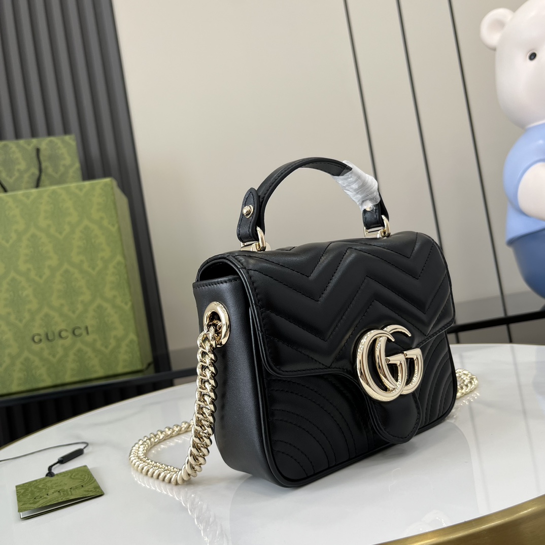 Gucci GG Marmont Mini Top Handle Bag - DesignerGu