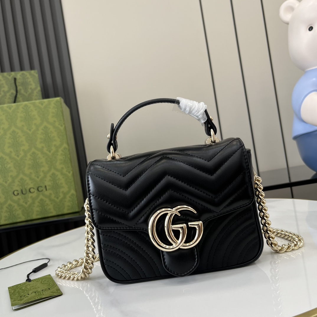 Gucci GG Marmont Mini Top Handle Bag - DesignerGu