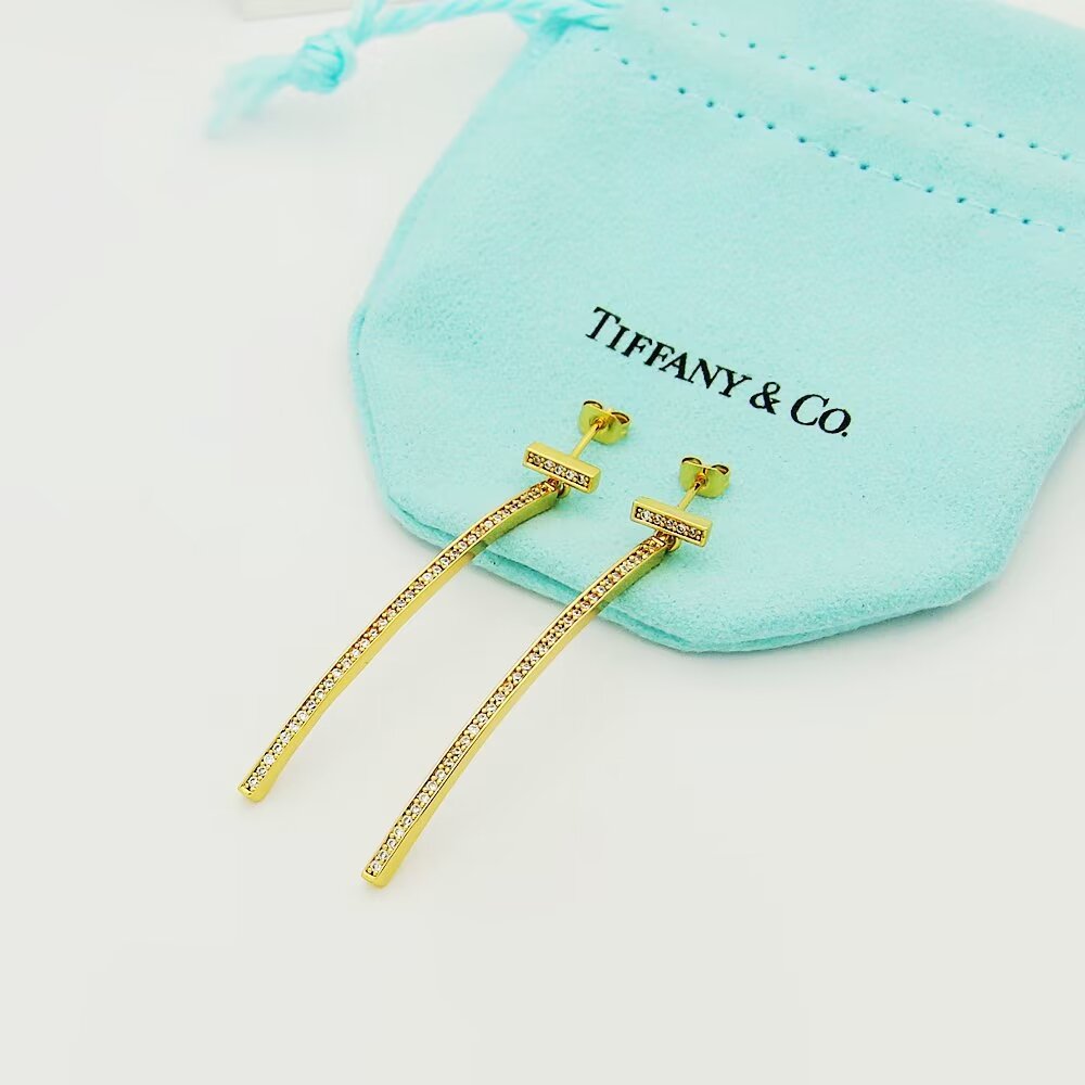 Tiffany & Co. Diamond Bar Earrings - DesignerGu