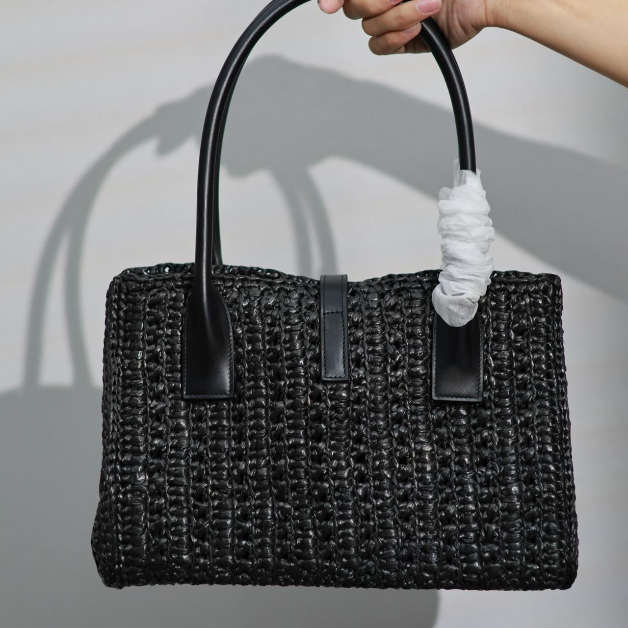 Saint Laurent Panier Raffia Tote Bag  29-21-9cm - DesignerGu