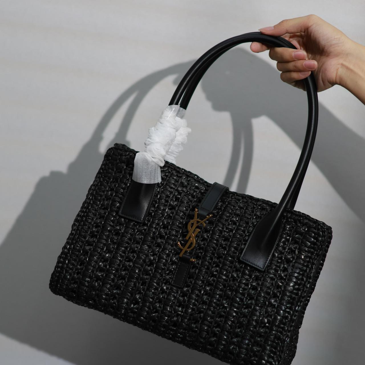 Saint Laurent Panier Raffia Tote Bag  29-21-9cm - DesignerGu