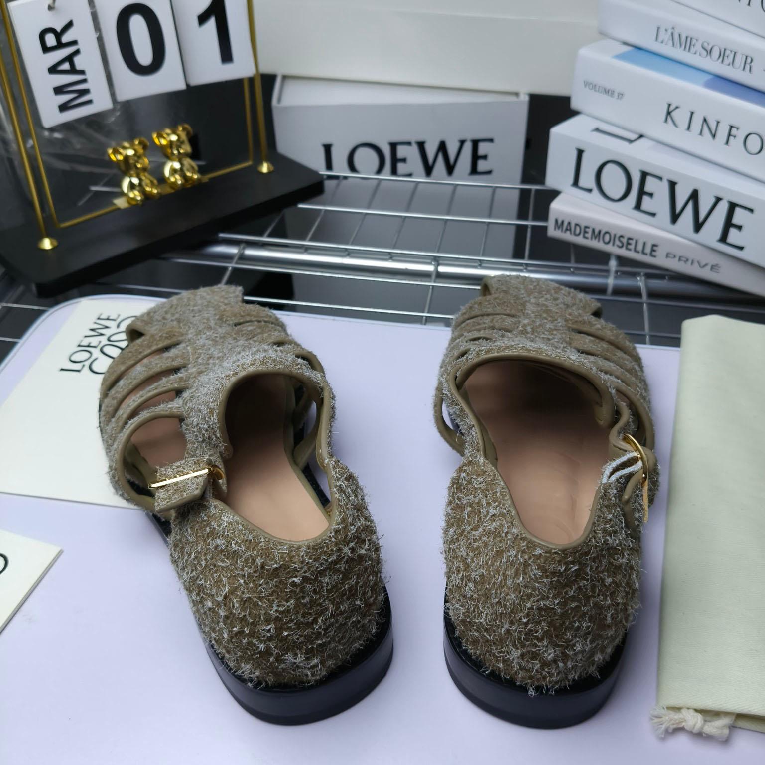 Loewe Campo Sandal In Brushed Suede - DesignerGu