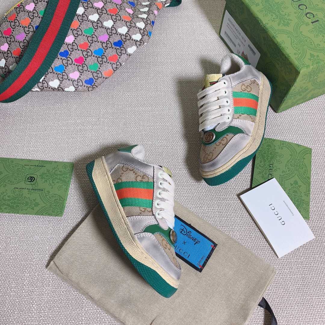 Gucci  Kids Screener Trainer With Web - DesignerGu