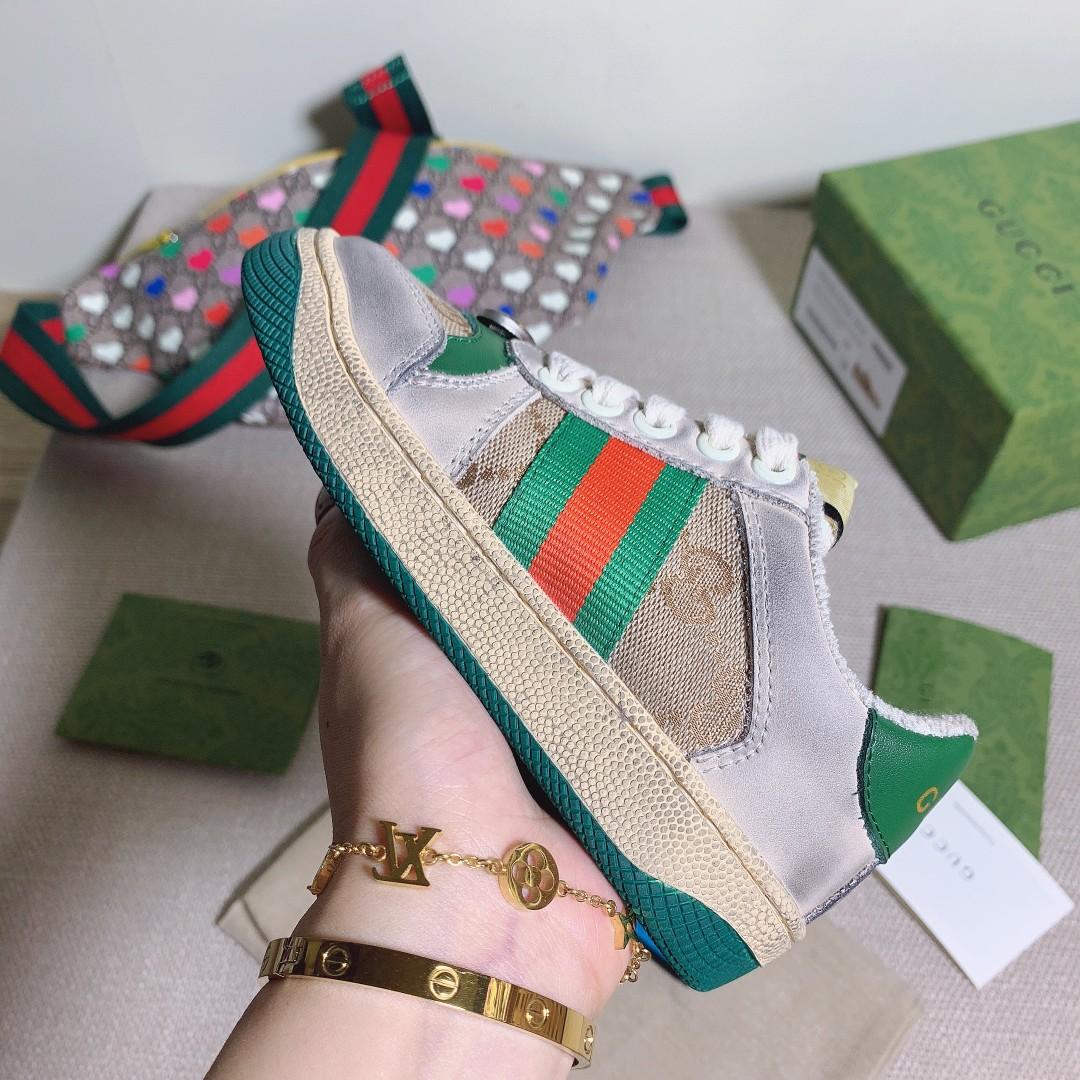 Gucci  Kids Screener Trainer With Web - DesignerGu