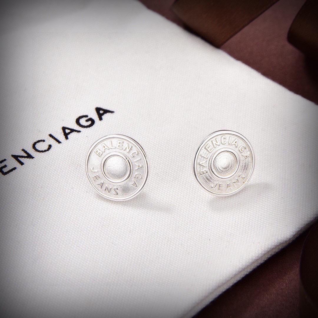 Balenciaga Jeans Stud Earrings - DesignerGu