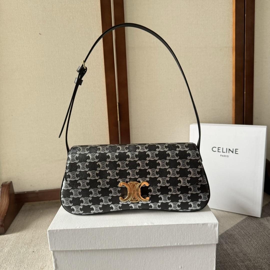 Celine Medium Celine Lola Bag In Triomphe Canvas Two-tone  - DesignerGu