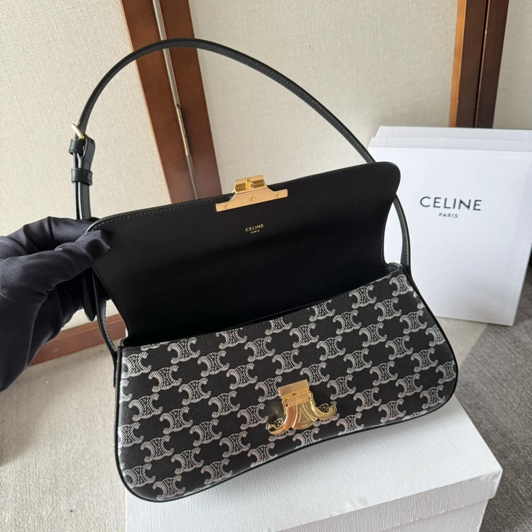 Celine Medium Celine Lola Bag In Triomphe Canvas Two-tone  - DesignerGu