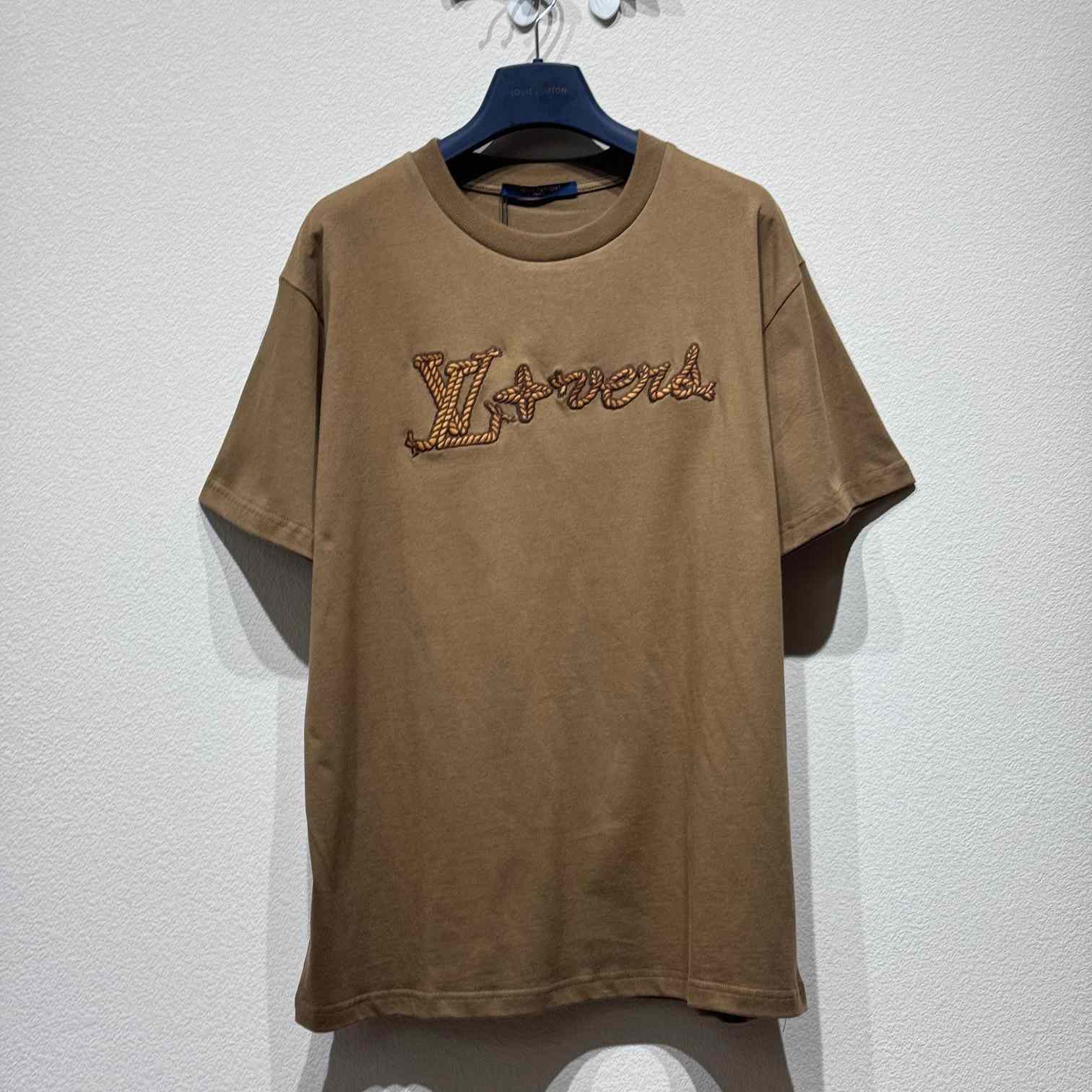 Louis Vuitton Embroidered Signature Cotton T-Shirt  1AFXP4 - DesignerGu