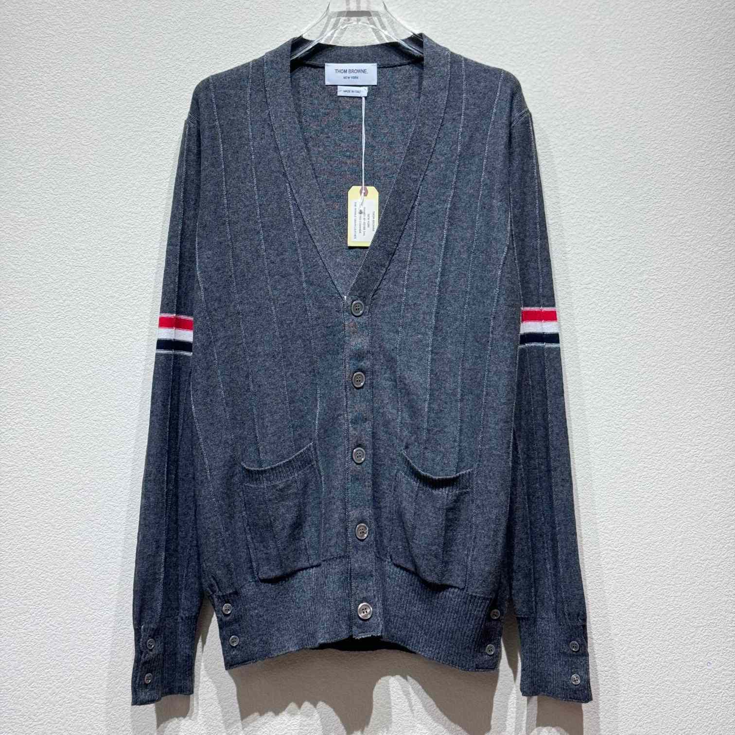 Thom Browne RWB striped V-neck cardigan - DesignerGu