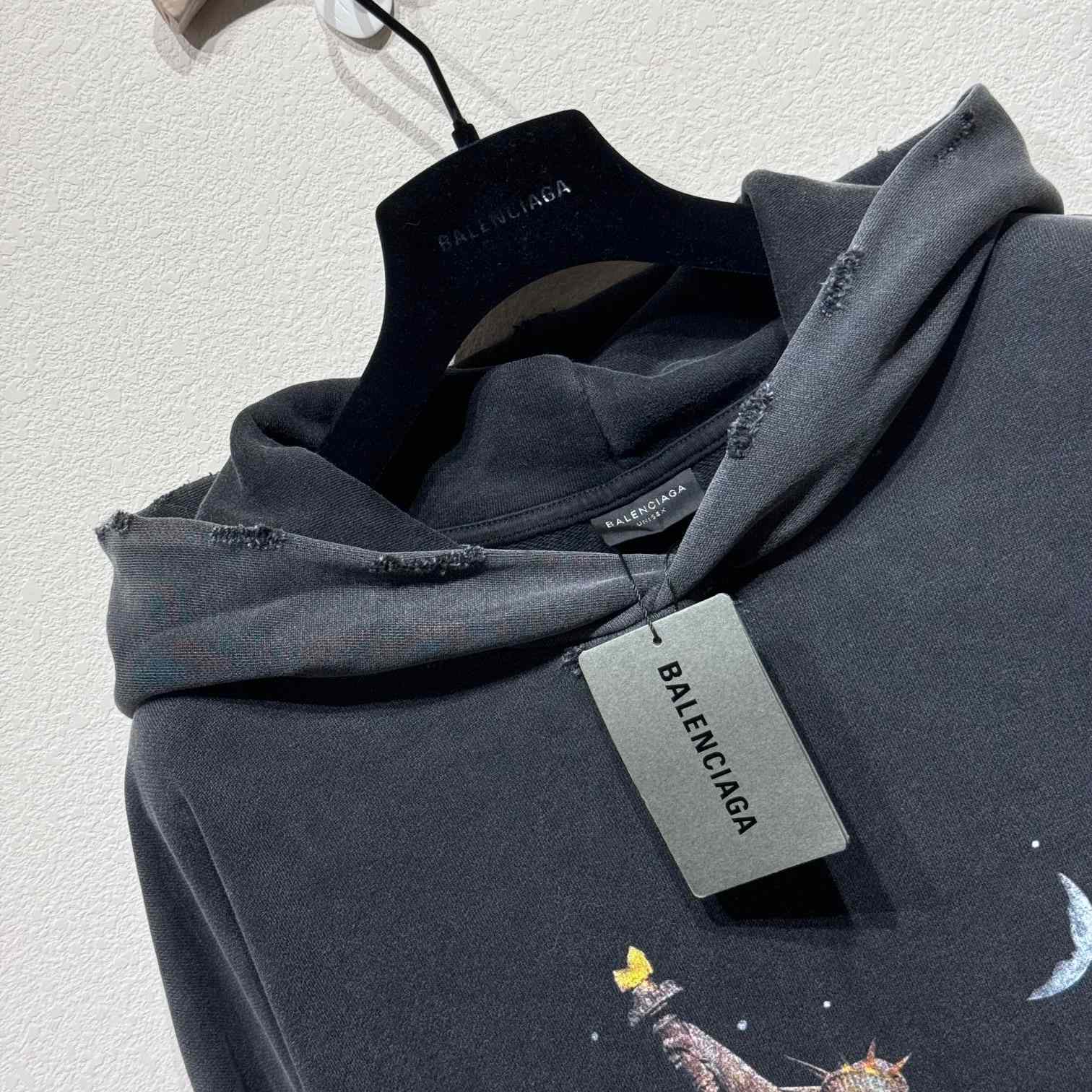 Balenciaga Paris Liberty Hoodie Oversized In Black - DesignerGu