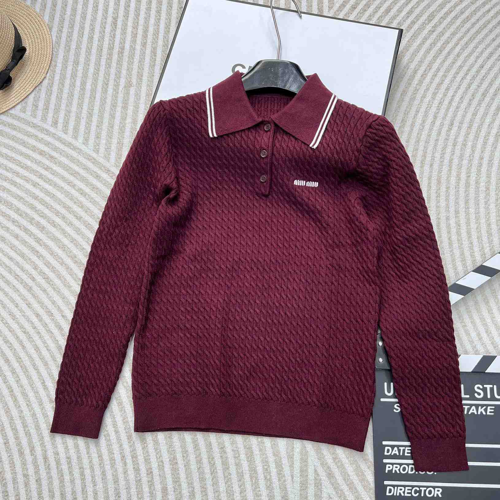 Miu Miu Cotton Jersey Polo Shirt - DesignerGu