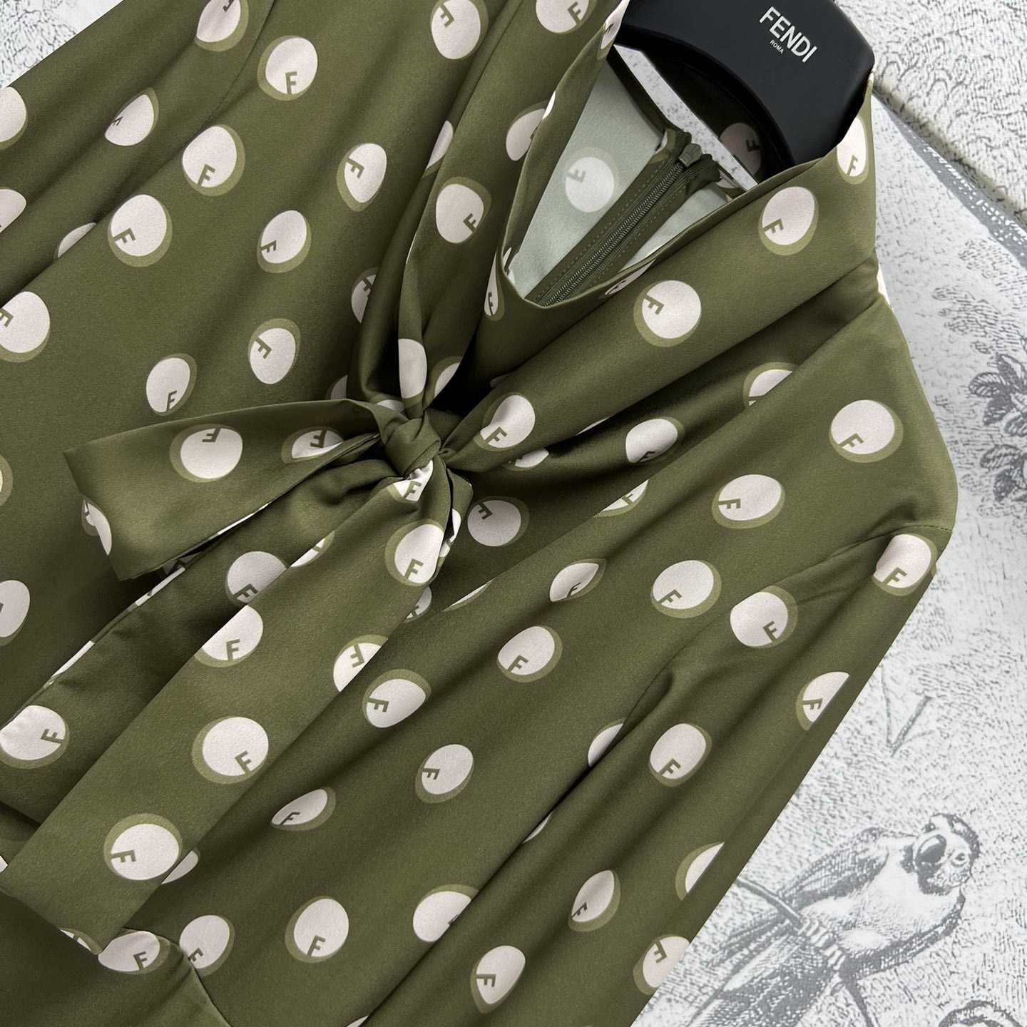 Fendi Green Printed Silk Dress - DesignerGu