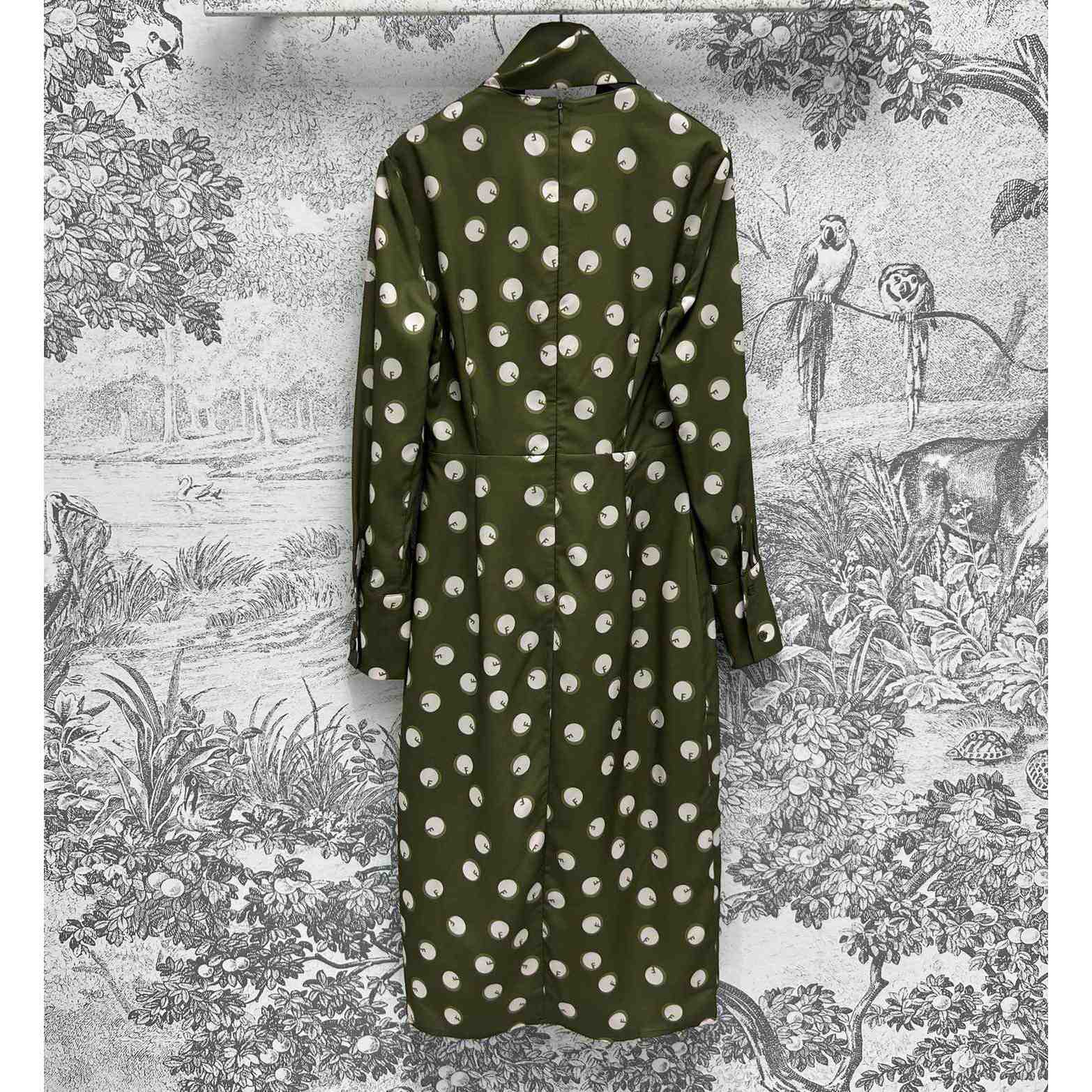 Fendi Green Printed Silk Dress - DesignerGu