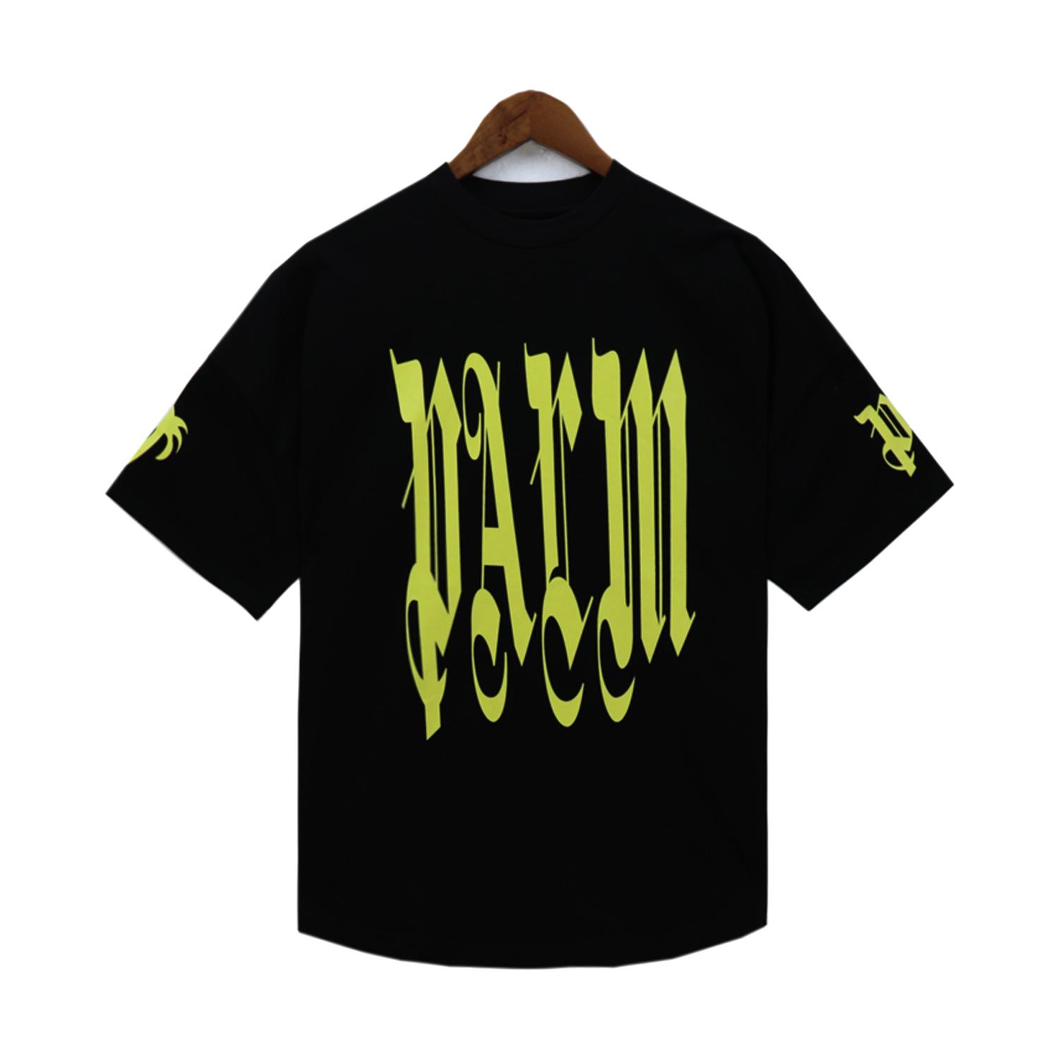 Palm Angels Gothic Logo Over T-Shirt Black - DesignerGu