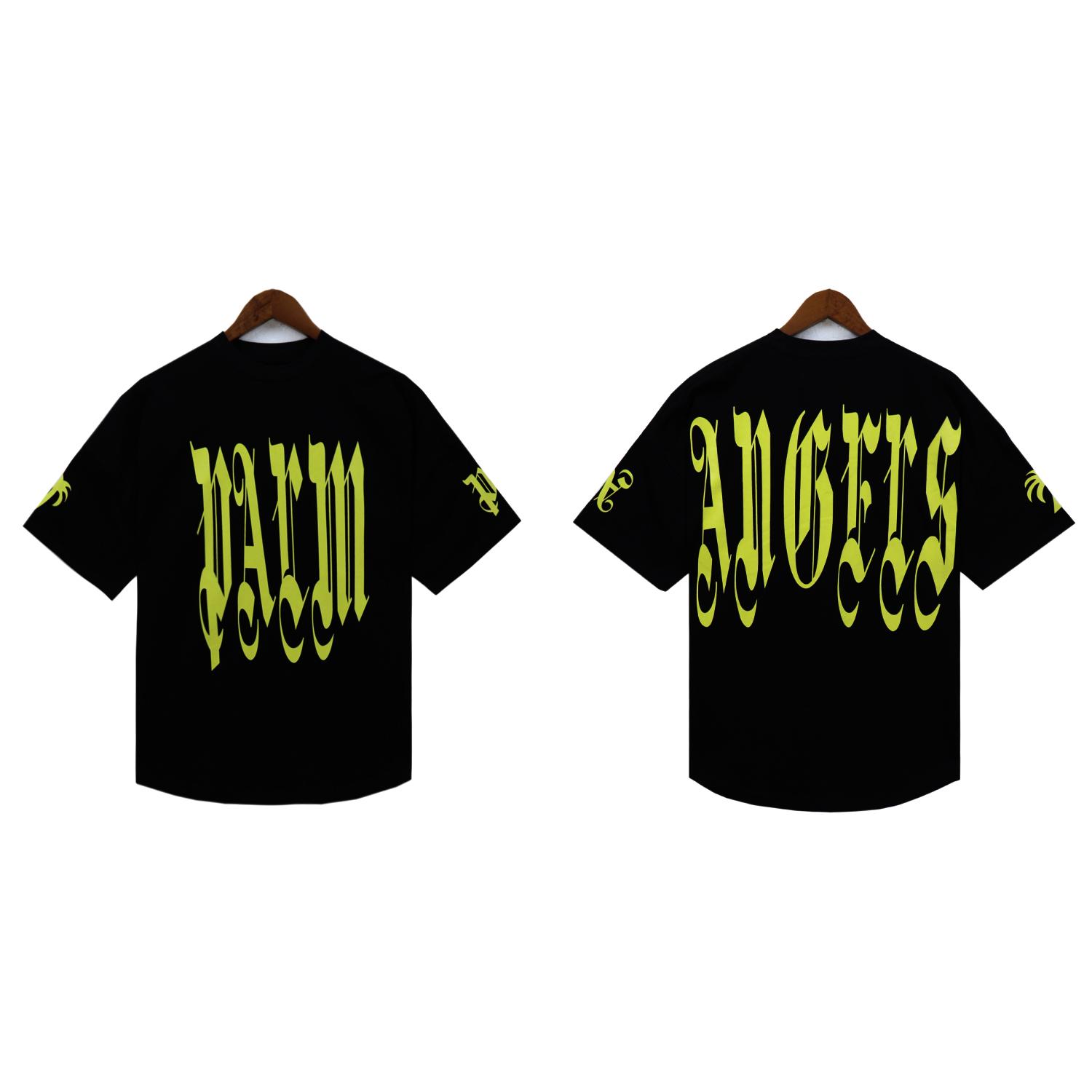Palm Angels Gothic Logo Over T-Shirt Black - DesignerGu