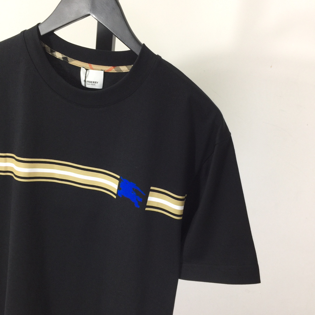 Burberry Striped-detail Cotton T-shirt - DesignerGu