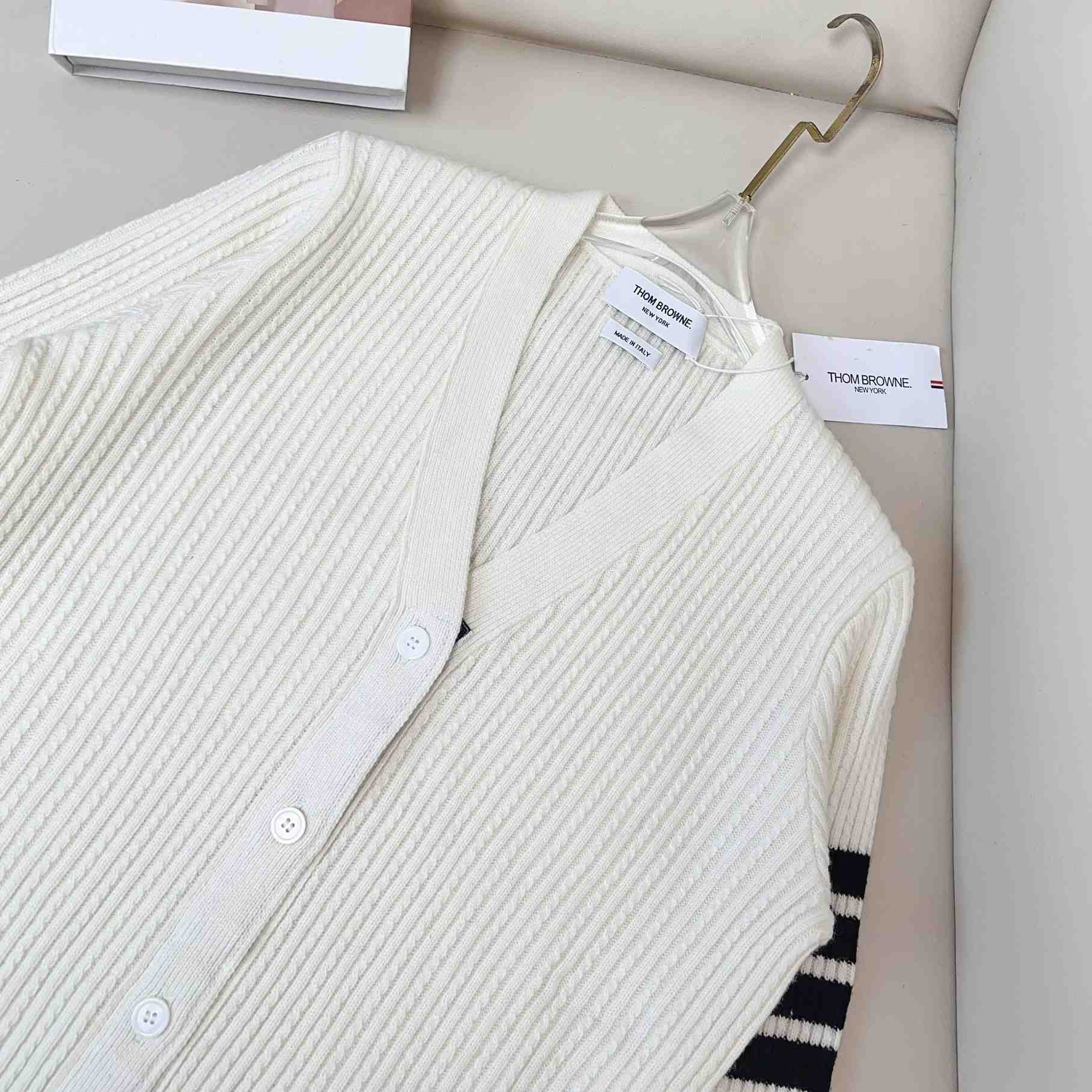 Thom Browne Four Stripe Cardigan - DesignerGu