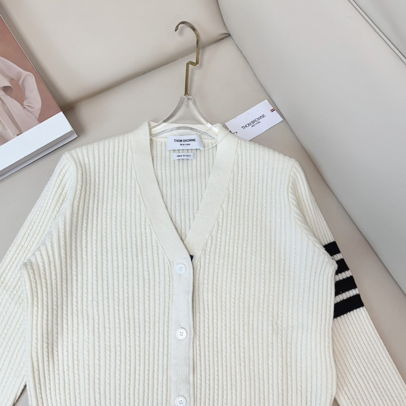 Thom Browne Four Stripe Cardigan - DesignerGu