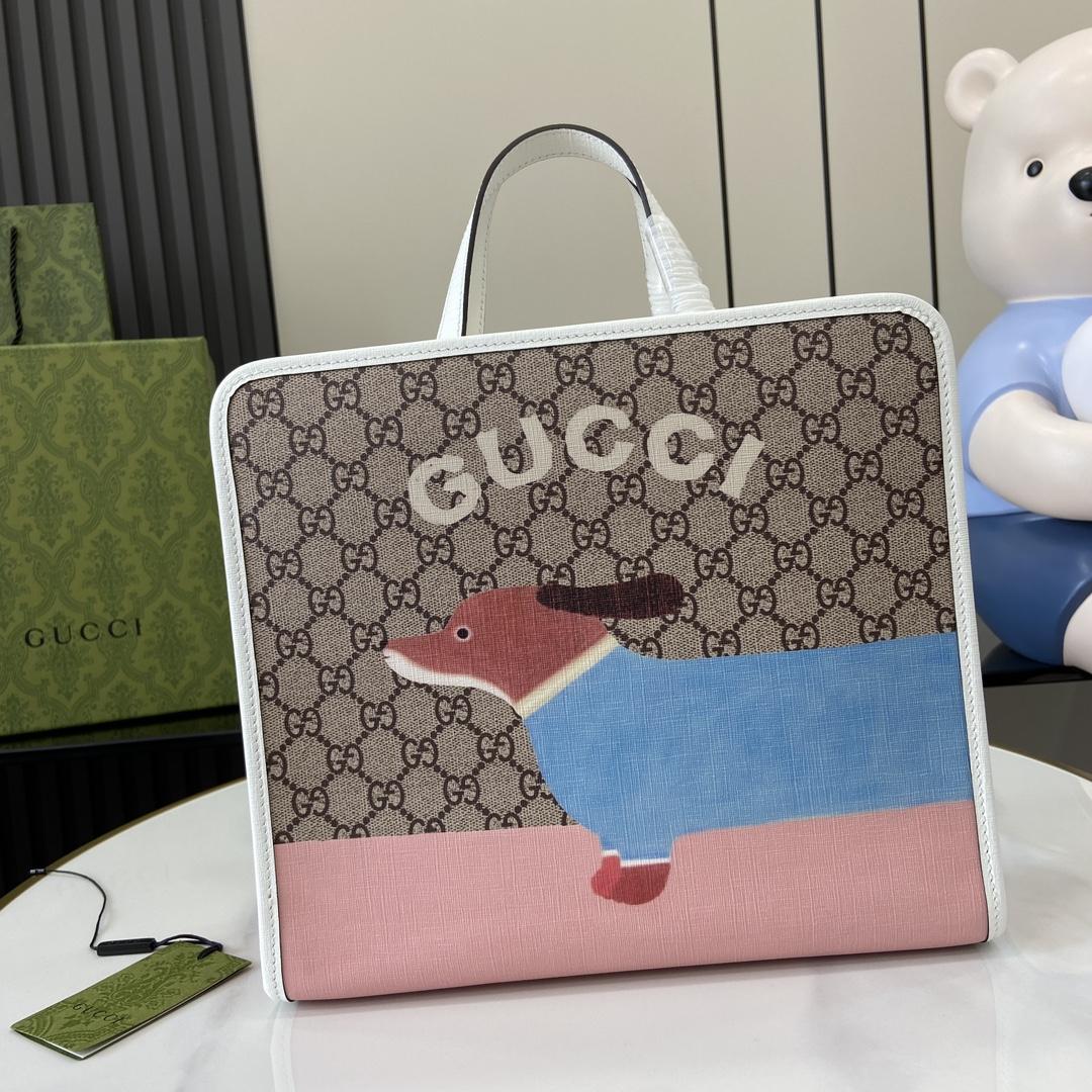 Gucci Children's Dog Print Tote Bag - DesignerGu