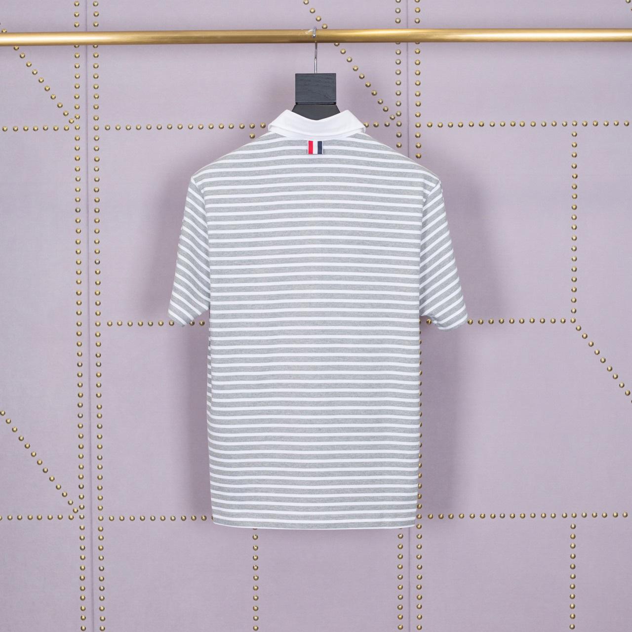 Thom Browne Striped Cotton-jersey Polo  1897 - DesignerGu