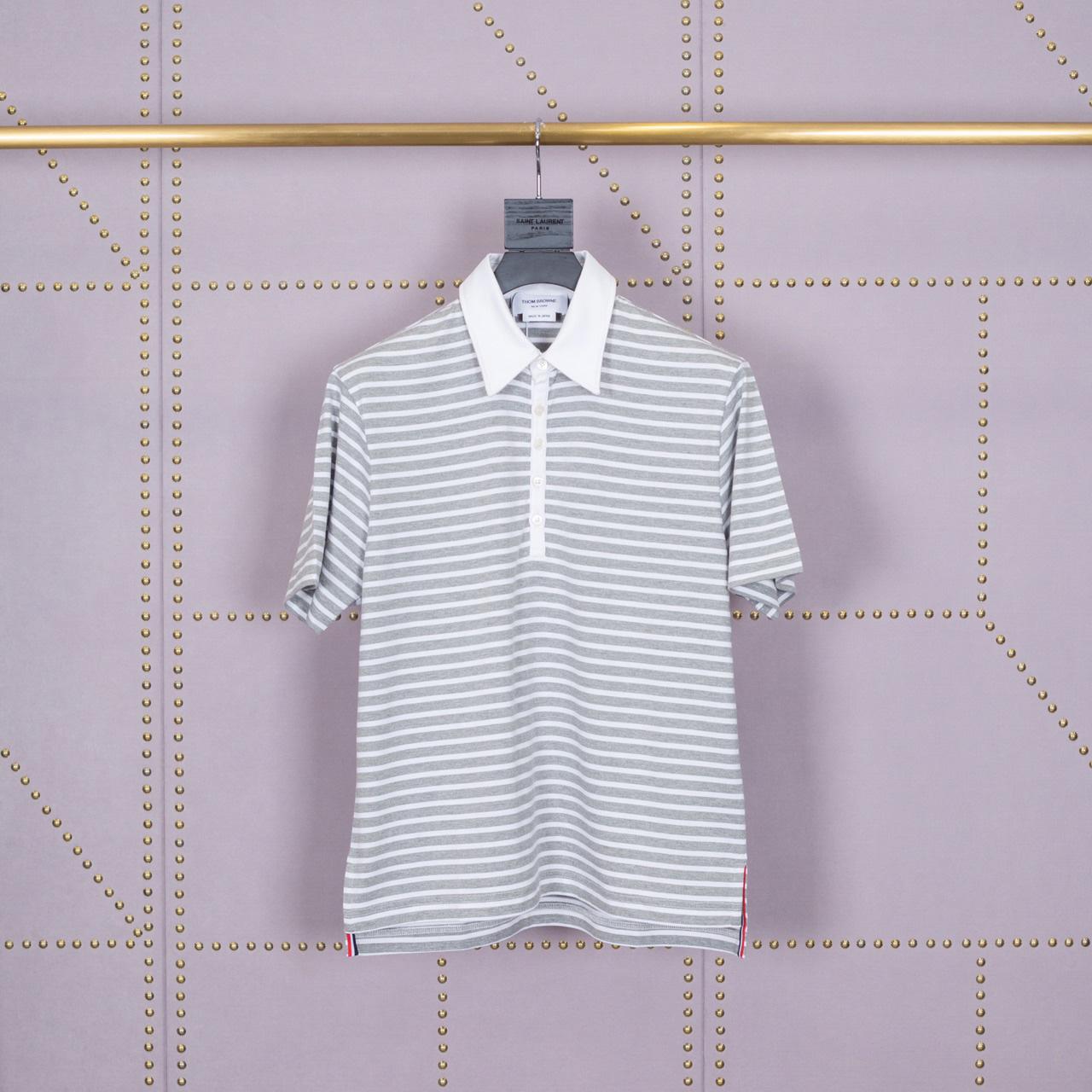 Thom Browne Striped Cotton-jersey Polo  1897 - DesignerGu