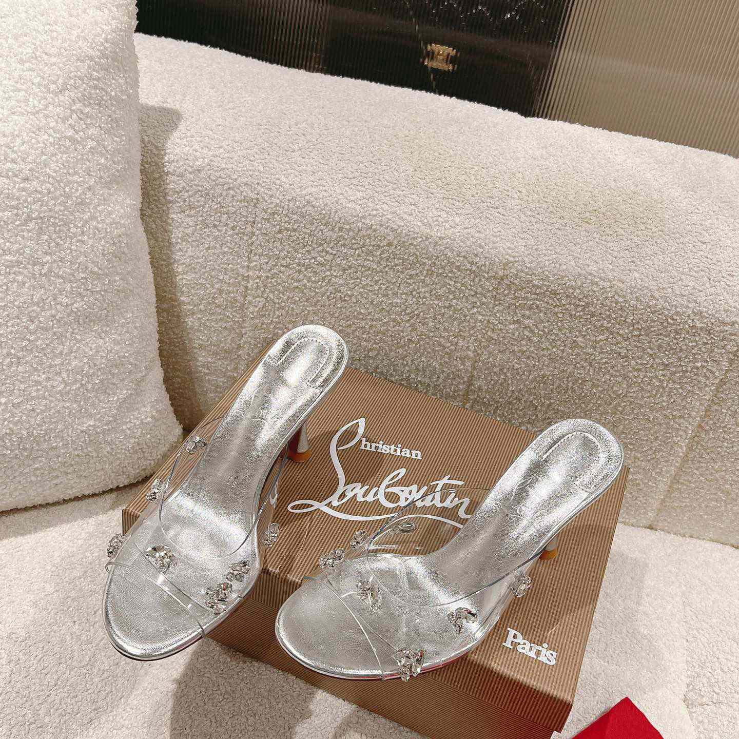 Christian Louboutin Degraqueen 85mm Crystal-embellished Mules - DesignerGu