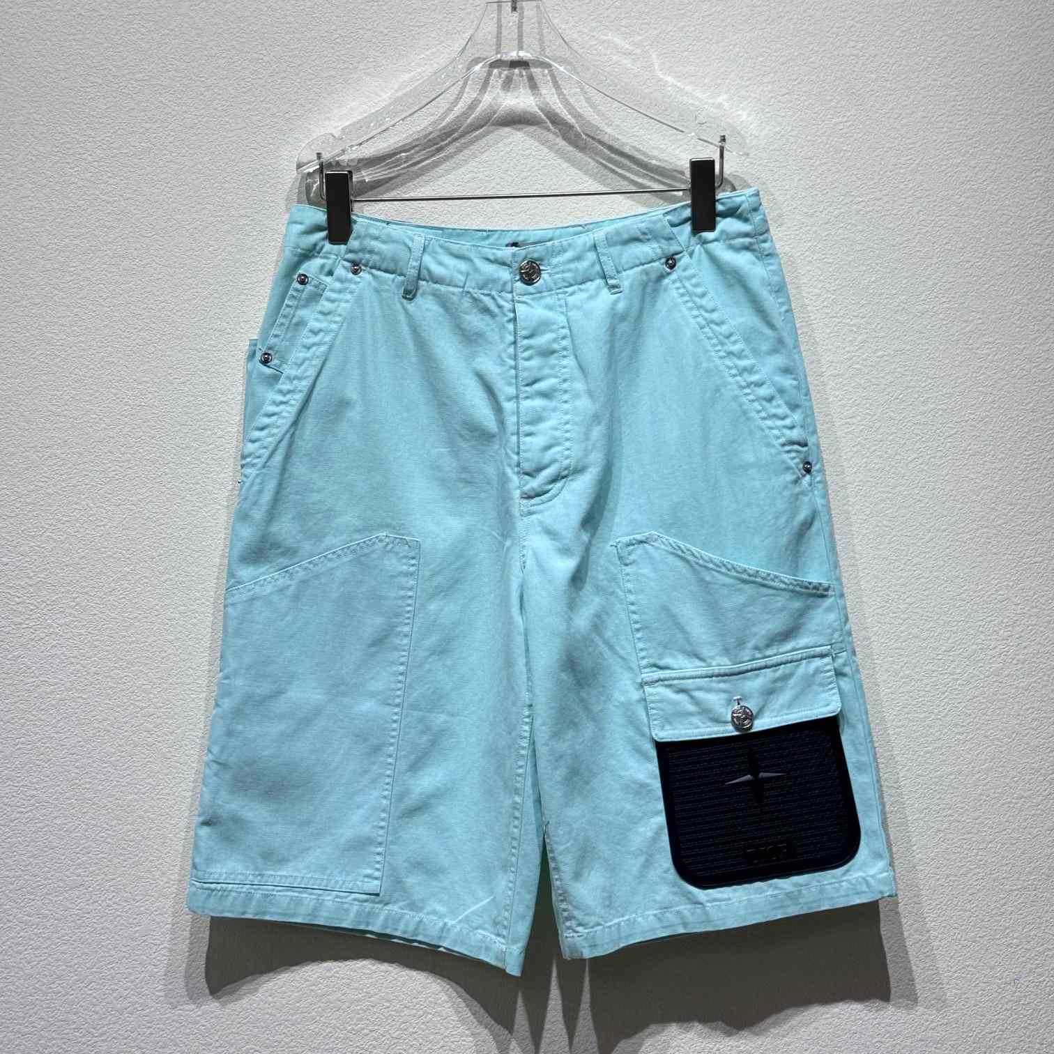 Dior x Stone Island Cotton-Blend Satin Bermuda Shorts - DesignerGu