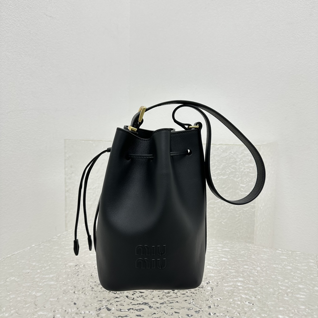 Miu Miu Leather Bucket Bag - DesignerGu