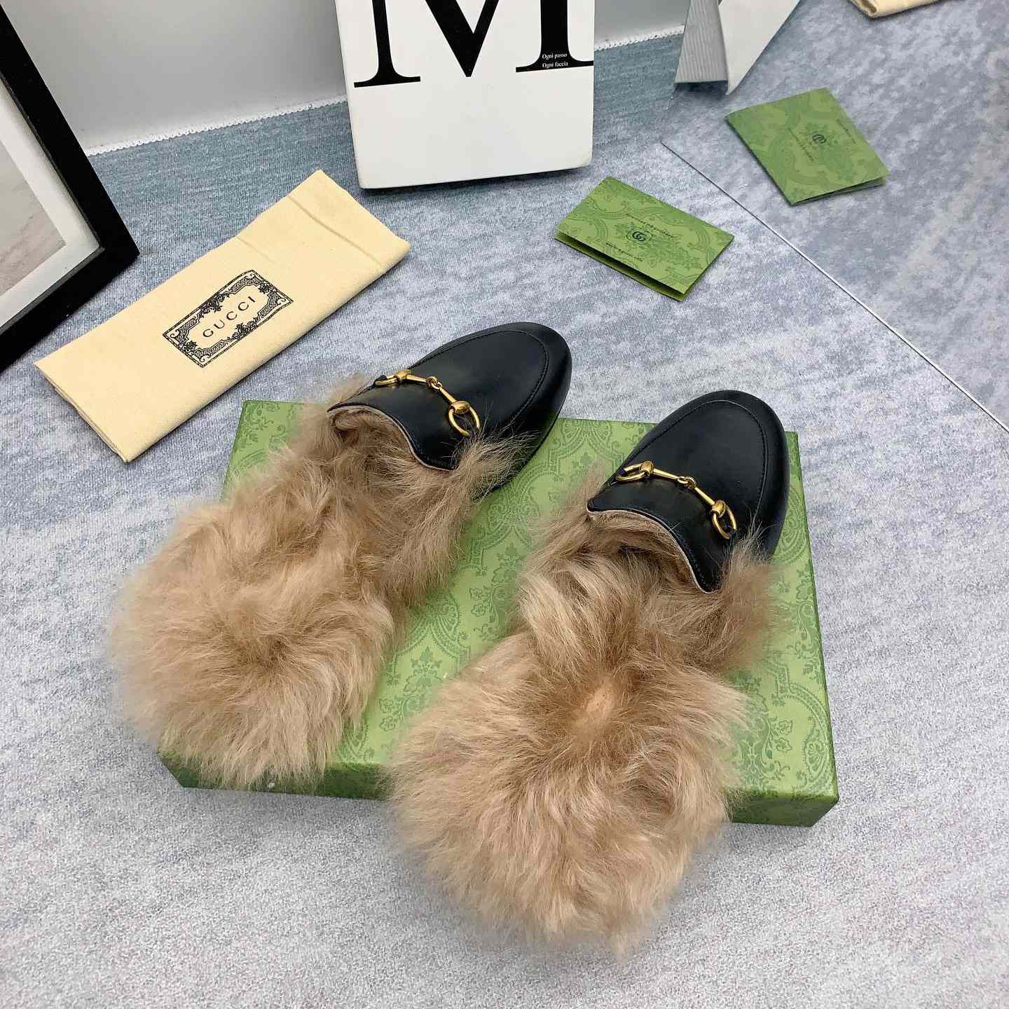 Gucci Fur Loafers - DesignerGu