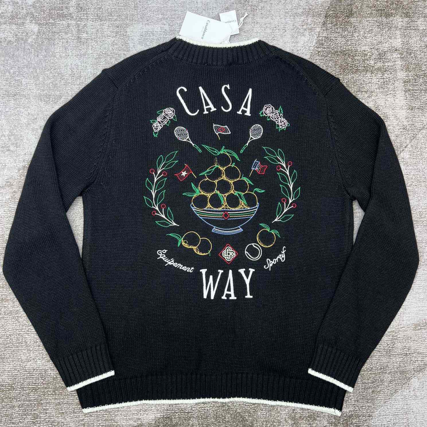 Casablanca Logo-embroidered V-neck Cardigan   D0026 - DesignerGu