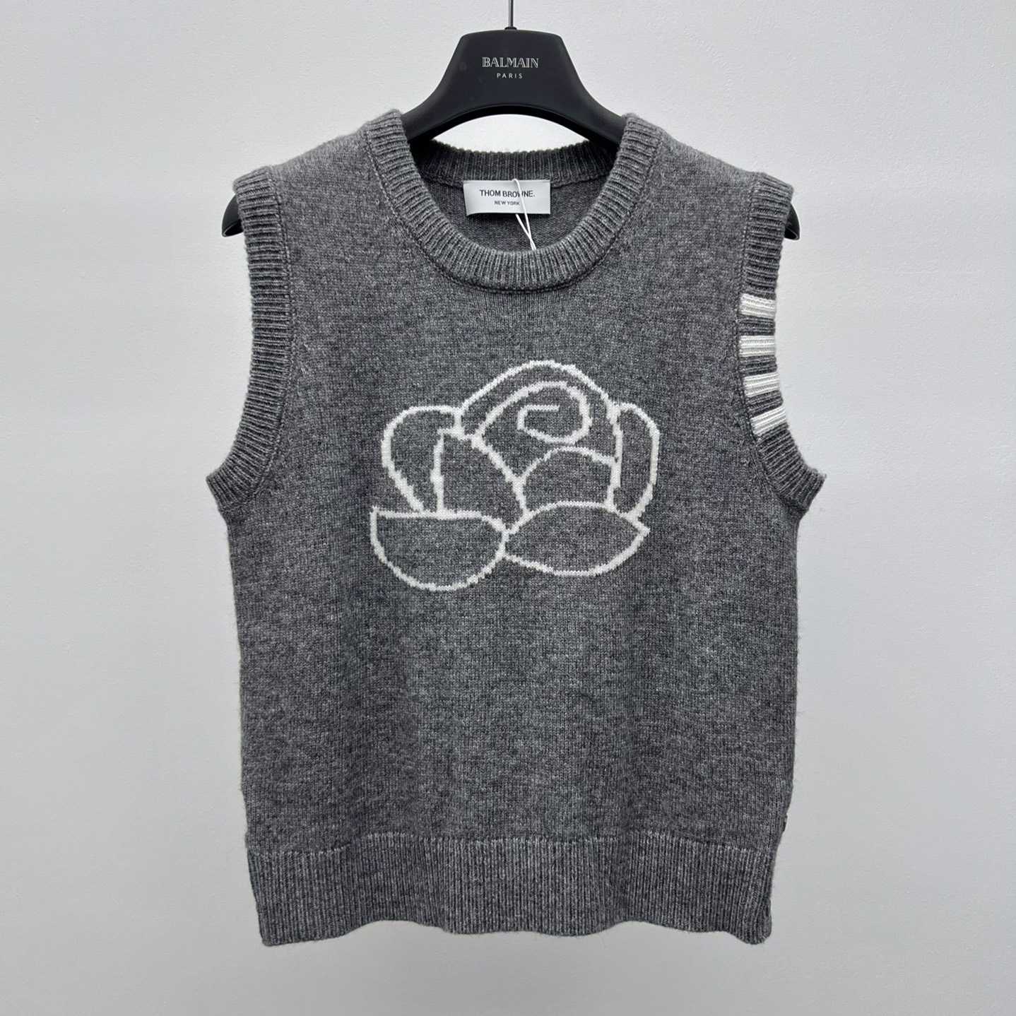 Thom Browne Merino Wool 4-Bar Rose Icon Shell Top - DesignerGu