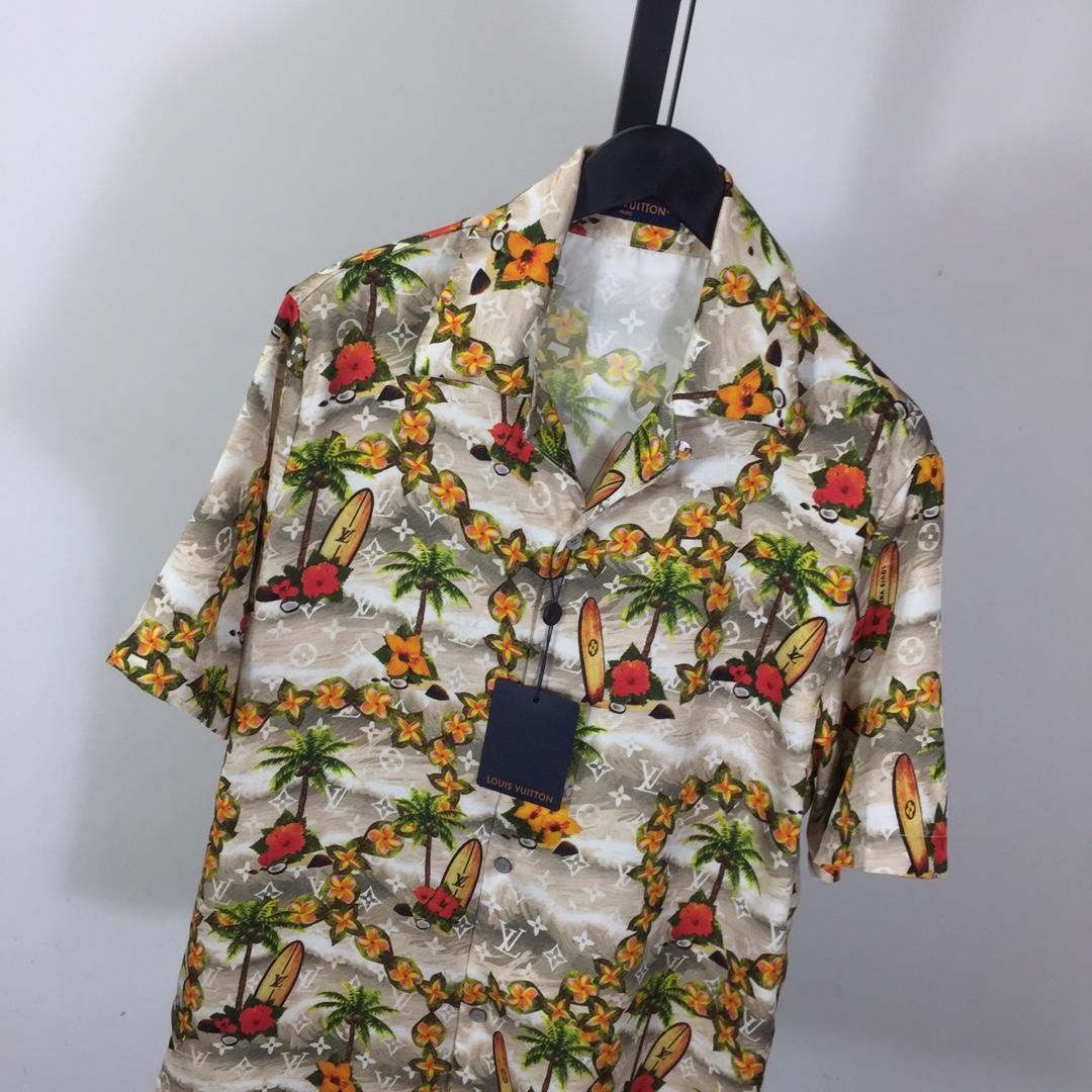 Louis Vuitton Monogram Short-Sleeved Silk Shirt  1AFQYX - DesignerGu