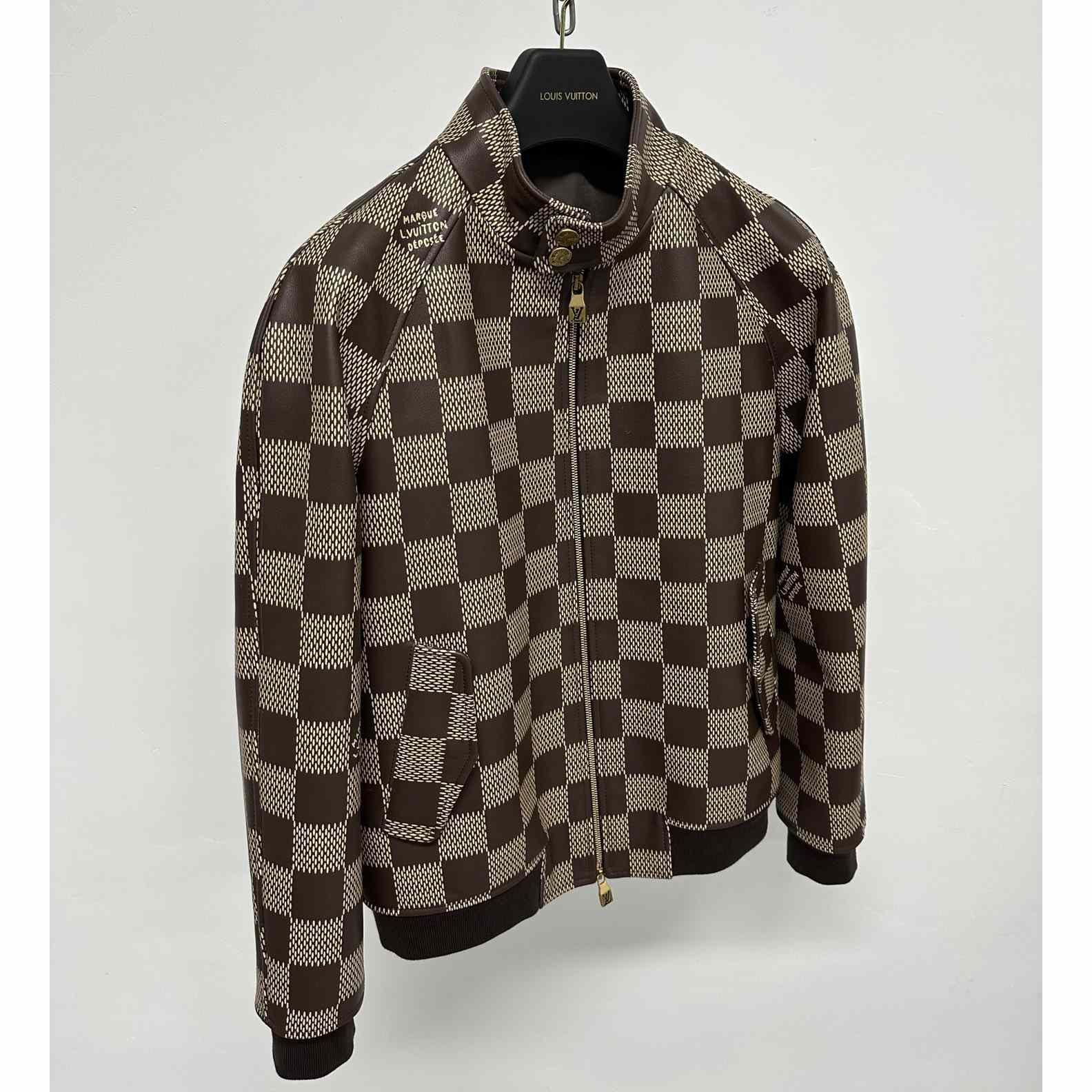 Louis Vuitton Damier Leather Harrington Jacket   1AFIMC - DesignerGu