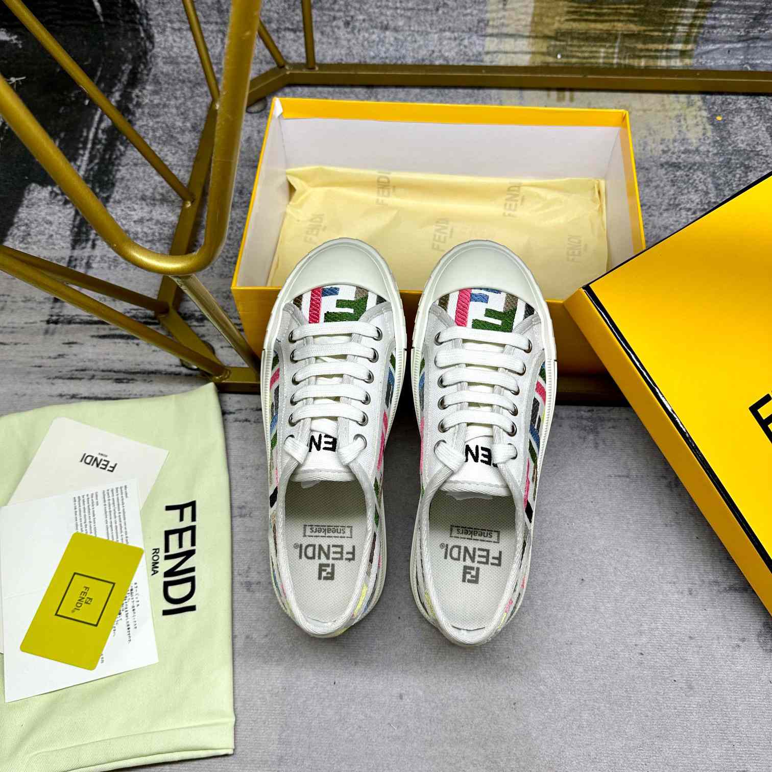 Fendi Domino Canvas Sneakers - DesignerGu